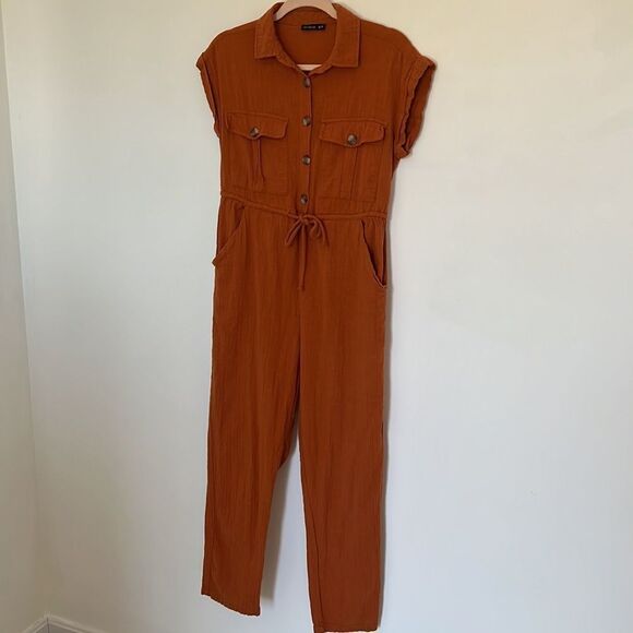 Cotton On Women’s XS rust colored cinch waist Spring Jumpsuit Pants suit - Picture 16 of 16